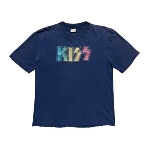 Vintage Kiss metallic glitter multicolor tee
